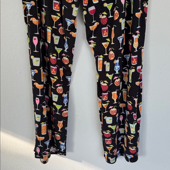 Amanda Blu black colorful cocktail print wide leg stretch pajama pants size XL - Picture 8 of 11